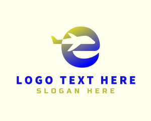 Air Freight - Airplane Travel Letter E logo design