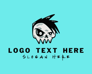 Character - Punk Rock Band Skull logo design