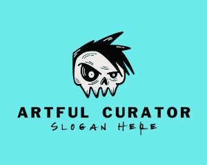 Punk Rock Band Skull logo design