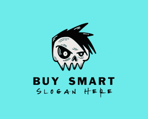 Punk Rock Band Skull logo design