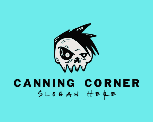 Punk Rock Band Skull logo design