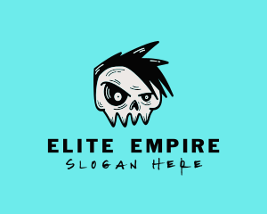 Punk Rock Band Skull logo design