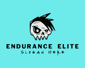 Punk Rock Band Skull logo design