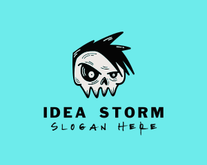 Punk Rock Band Skull logo design