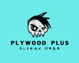 Punk Rock Band Skull logo design