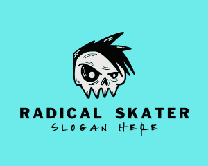Skater - Punk Rock Band Skull logo design