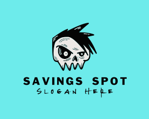 Punk Rock Band Skull logo design