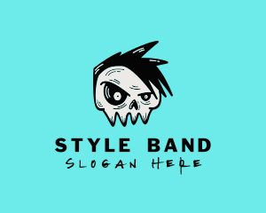 Punk Rock Band Skull logo design