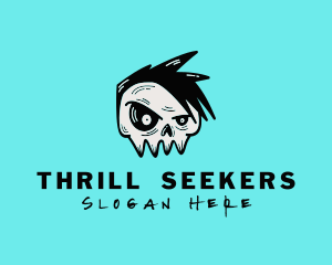 Punk Rock Band Skull logo design