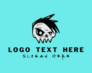 Skate Shop - Punk Rock Band Skull logo design