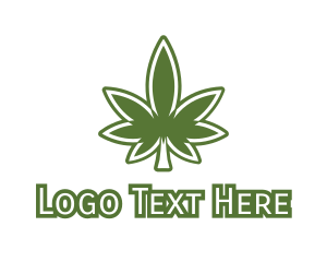 Organic - Green Marijuana Outline logo design