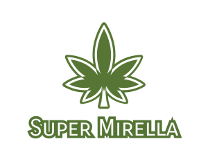 Green Marijuana Outline Logo
