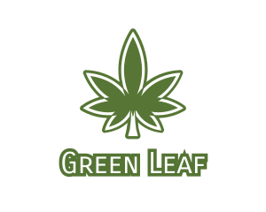 Green Marijuana Outline logo design