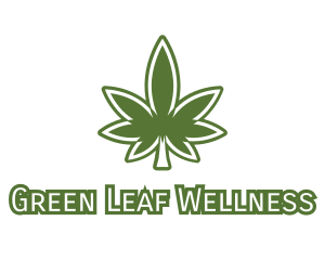 Green Marijuana Outline logo design