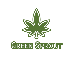 Green Marijuana Outline logo design