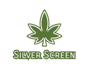 Cannabis - Green Marijuana Outline logo design