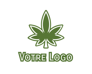 Shape - Green Marijuana Outline logo design