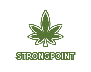 Smoke - Green Marijuana Outline logo design