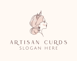 Woman Princess Tiara logo design