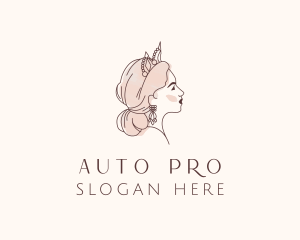 Beauty Salon - Woman Princess Tiara logo design