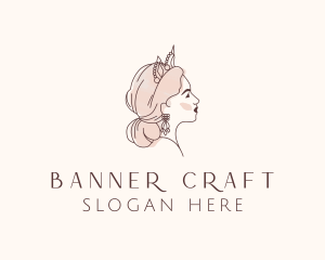 Woman Princess Tiara logo design