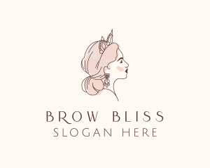 Woman Princess Tiara logo design