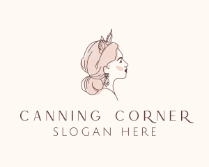 Woman Princess Tiara logo design