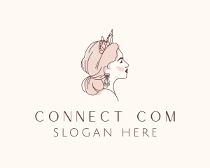 Woman Princess Tiara logo design