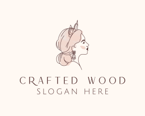 Woman Princess Tiara logo design