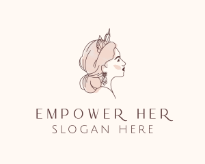 Woman Princess Tiara logo design