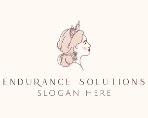 Woman Princess Tiara logo design