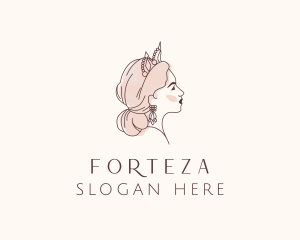 Woman Princess Tiara logo design