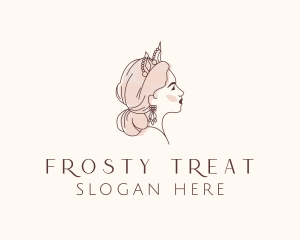 Woman Princess Tiara logo design