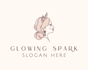 Woman Princess Tiara logo design