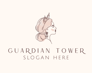 Woman Princess Tiara logo design