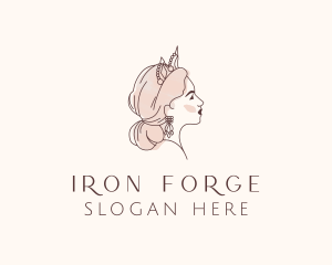 Woman Princess Tiara logo design