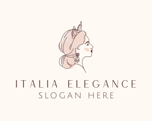 Woman Princess Tiara logo design