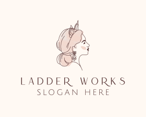 Woman Princess Tiara logo design