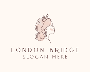 Woman Princess Tiara logo design