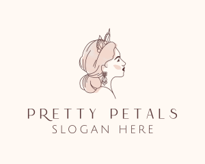 Woman Princess Tiara logo design