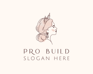 Woman Princess Tiara logo design