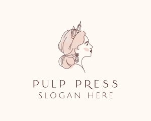 Woman Princess Tiara logo design