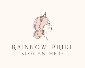 Woman Princess Tiara logo design