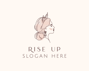 Woman Princess Tiara logo design