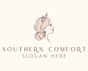 Woman Princess Tiara logo design