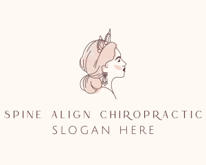 Woman Princess Tiara logo design