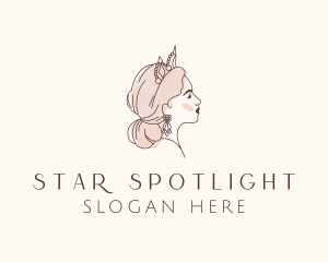 Woman Princess Tiara logo design