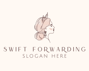 Woman Princess Tiara logo design