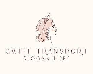 Woman Princess Tiara logo design