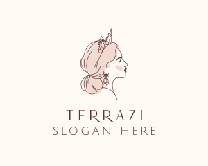 Woman Princess Tiara logo design